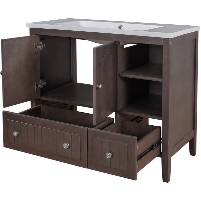 36" Bathroom Vanity with Solid Wood Frame