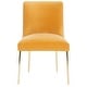 preview thumbnail 8 of 124, SAFAVIEH Couture Nolita Velvet Accent Chair - Mustard / Brass - 28"x23"x35.3" - 28" W x 23" D x 35" H