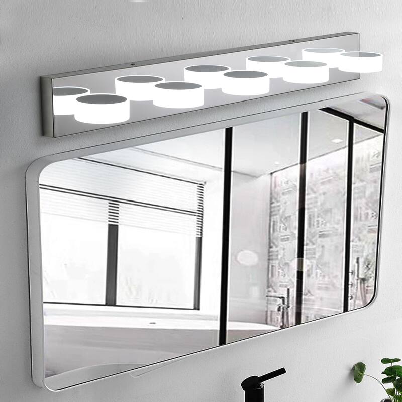 37" Modern 5-Light LED Vanity Light Fixture - with Acrylic Light Shades - Energy-Efficient Bathroom Wall Sconce