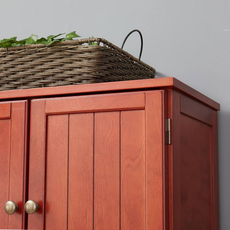72.4" Tall Storage Cabinet Tall Storage Cabinet with 8 Doors and 4 Shelves ,Bookshelf, Freestanding Storage Cabinet,Cherry
