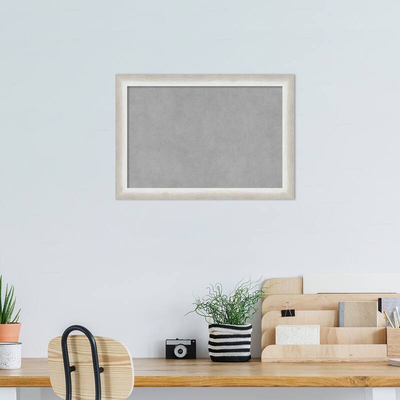 Amanti Art Two Tone Silver Framed Magnetic Board
