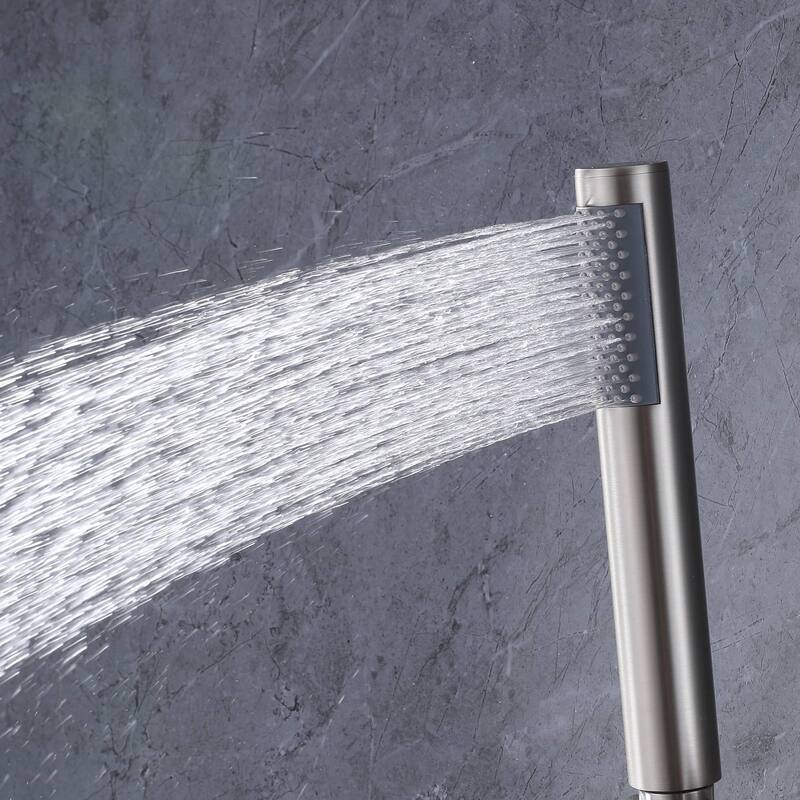 Thermostatic Shower System With Rough-in Valve Wall Mount Shower Faucet With Body Jet And Hand Shower 12 Inch Shower Head Set