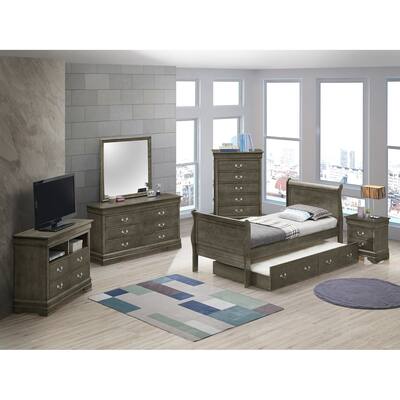 Louis Philippe Twin Trundle Bed with Trundle