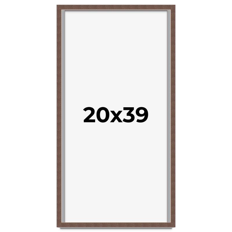 20x39 Shadow Box Frame Brown | 1.125 inches Deep Real Wood Rustic