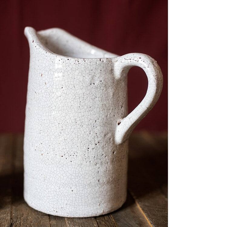 RusticReach Country Style Crackle Glaze Ceramic Vase Jar