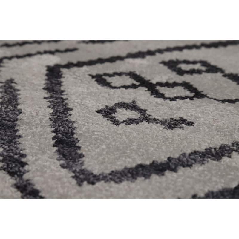 Abstract Moroccan Oriental Area Rug Hand-Knotted Wool Carpet - 3'10" x 5'9"