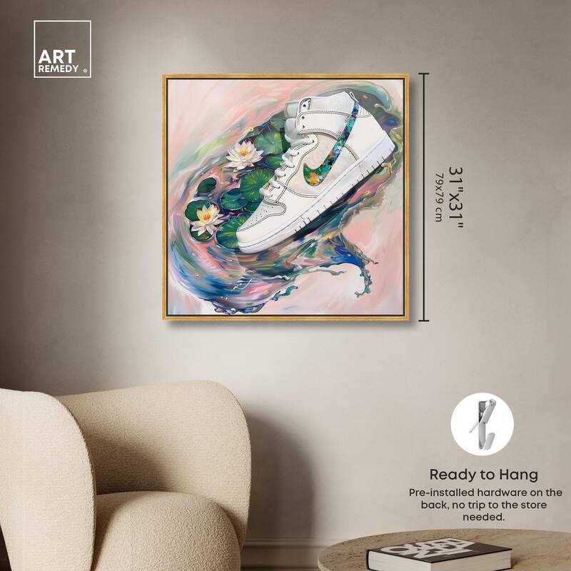 Lilypads Sneaker Splash Canvas by Art Remedy
