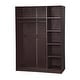 preview thumbnail 15 of 36, Palace Imports 100% Solid Wood Wall Closet System of Wardrobe Armoires with Mirrored, Louvered or Raised Panel Sliding Doors