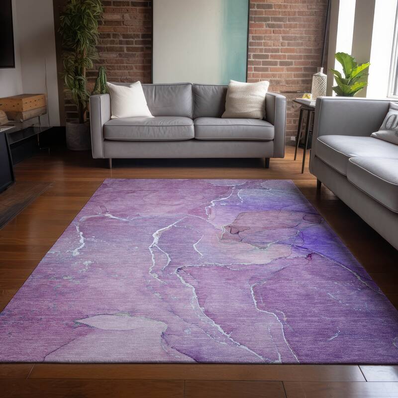 Almisi Modern Art-Inspired Weather Resistant Classic Meets Modern Outdoor Rug