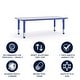 preview thumbnail 27 of 41, 23.625"W x 47.25"L Plastic Adjustable Activity Table-School Table for 6