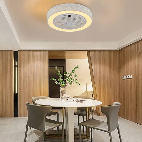 Harbor Style LED Ceiling Fan Light Dimmable with Remote - D21.67"xH3.55"