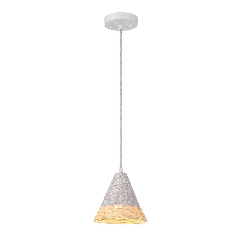 Acroma 1 - Light White Textured Cone Pendant Light - 1-light