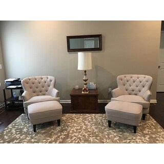 Tafton Tufted Fabric Club Chair with Ottoman by Christopher Knight Home