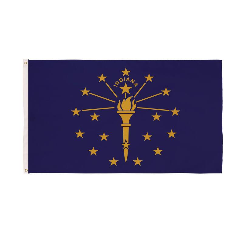 State of Indiana Double Sided Flag w/ 2 Grommets, 3'x5'