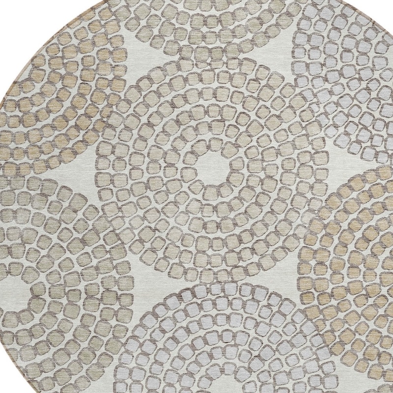 HomeRoots Geometric Transitional Rectangle Outdoor Rug