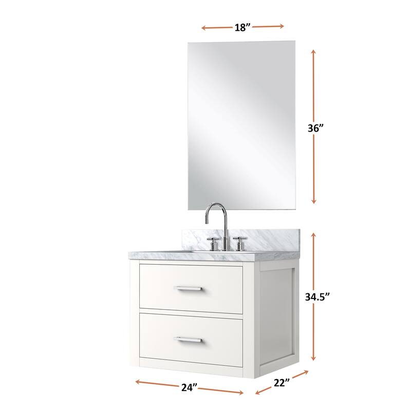 Castor Bath Vanity with Acrylic Top, Sink, Mirror and Faucet