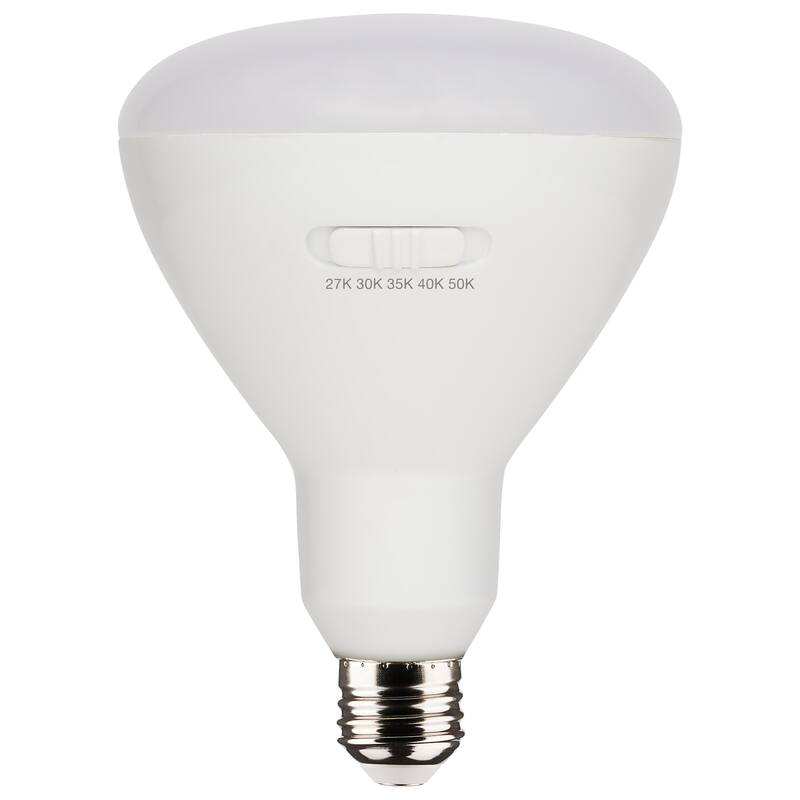13W BR40 LED Medium Base CCT Selectable White Finish 90 CRI 120V 4 Pack - White