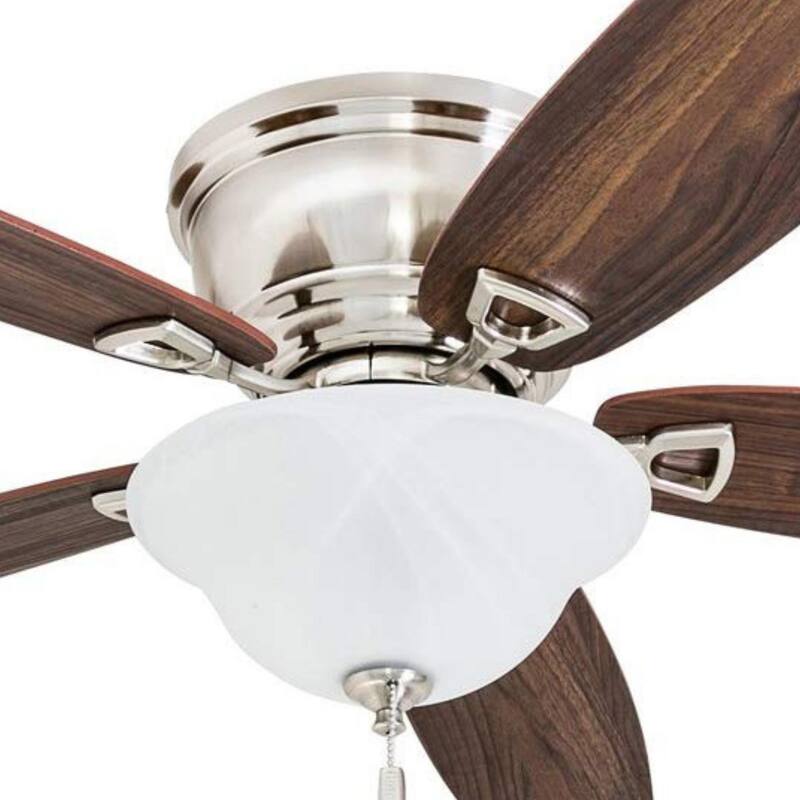 52" Honeywell Glen Alden Brushed Nickel LED Indoor Ceiling Fan with Light & Pull Chain