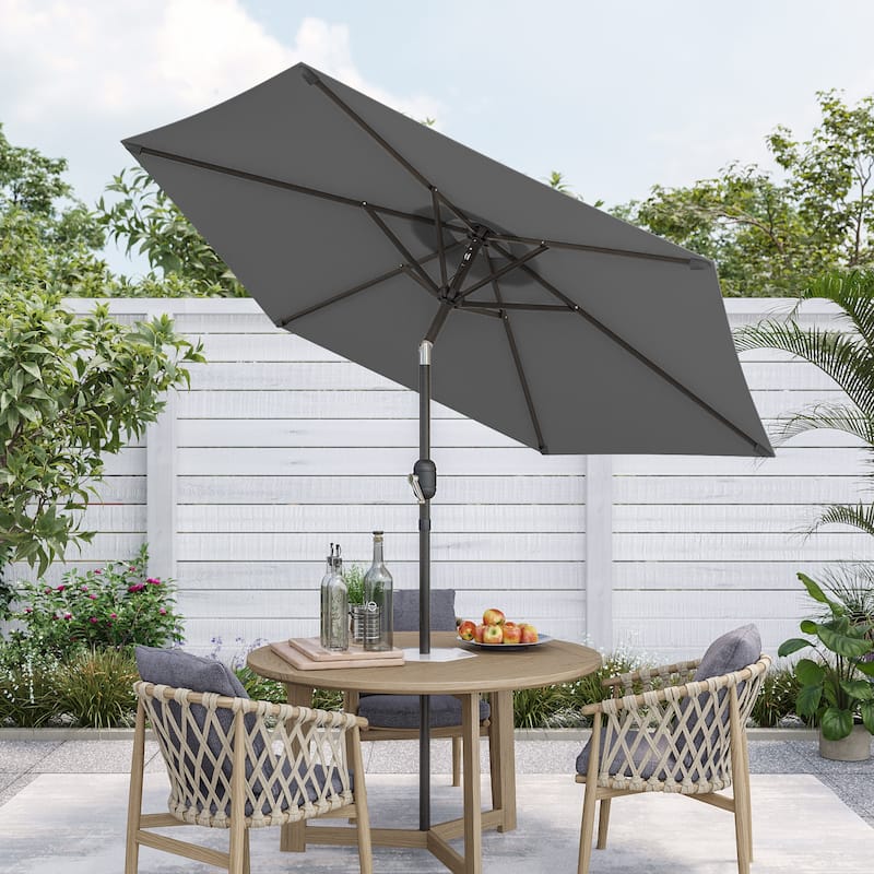 Bonosuki 7.5-foot Waterproof Sunshade Canopy Patio Umbrella - Anthracite