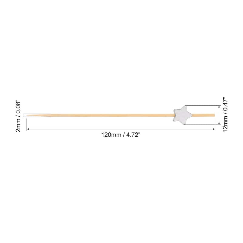 Bamboo Cocktail Toothpicks Star Drink Picks Skewer 100Pcs - 4.72" - Silver