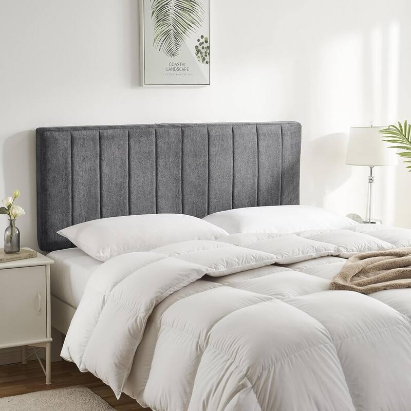 Emperyan 8 Inch Green Tea Memory Foam Mattress with Upholstered Channel Stitched Headboard