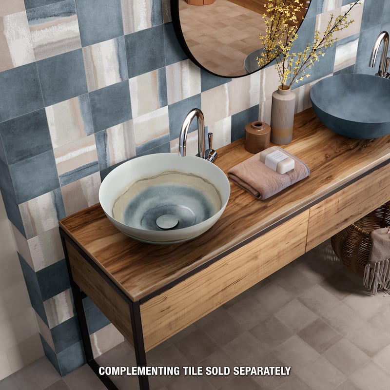 Merola Tile Matter Canvas Taupe Blue 6" x 6" Porcelain Floor and Wall Tile - Case (25 Tiles)