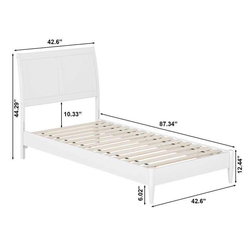 Valencia Solid Wood Low Profile Sleigh Platform Bed