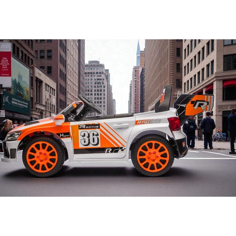 12V Kids Ride On Car with Remote Control, Dual 30W Motors, Music, LED Lights, Seat Belt & Shock Absorbers, Ages 5-8