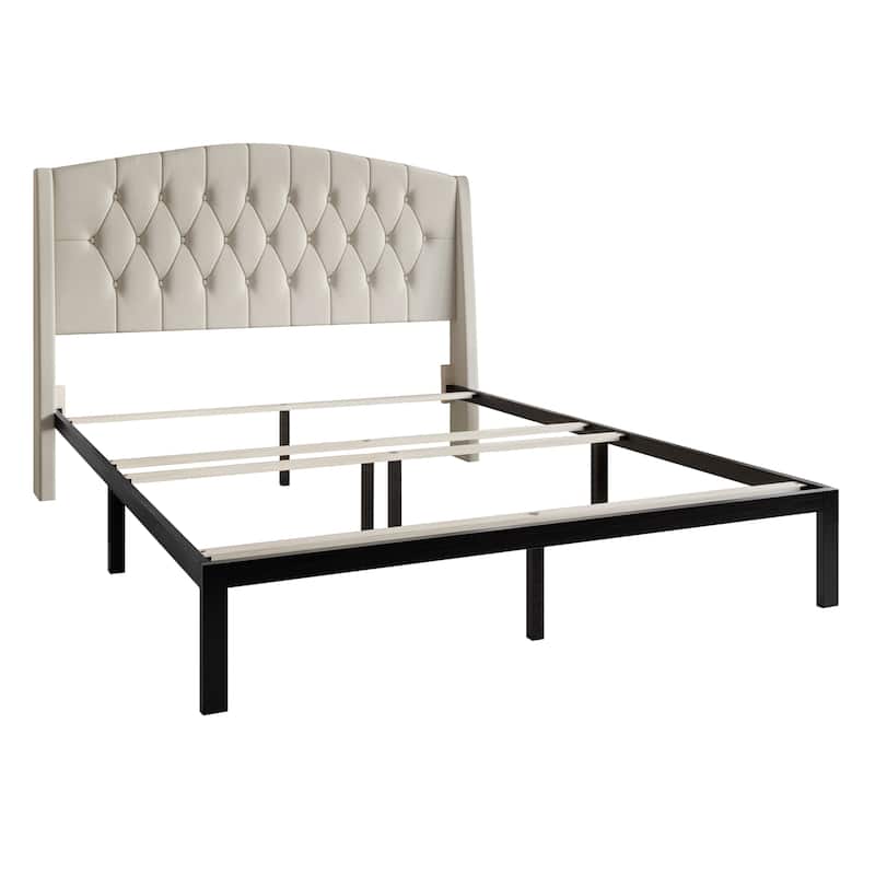 CraftPorch 3 Piece Bedroom Nightstands Set Classic Button Tufted Bed