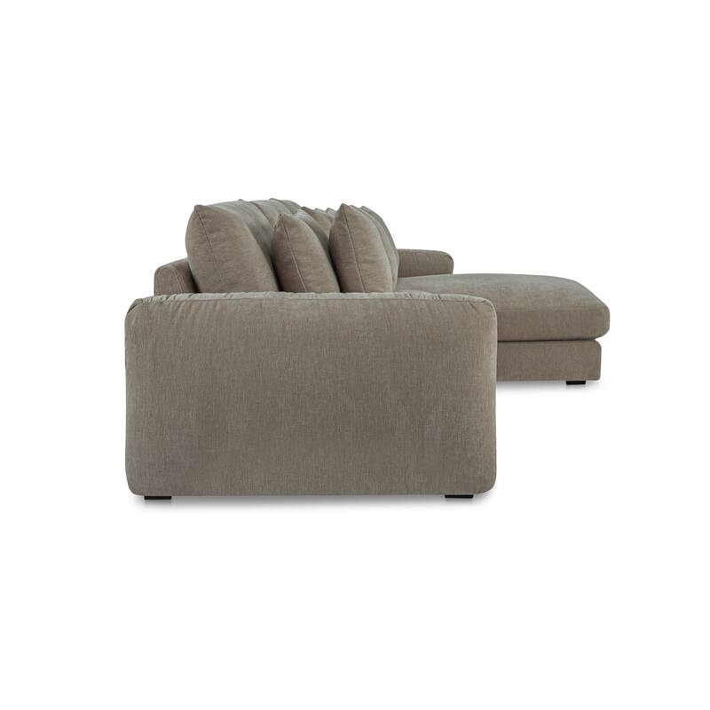 NADAAL STUDIOS Avelyn Left-Facing Sectional, Pillow-Soft Seating with Faux Feather Fill and Oat Fabric Upholstery