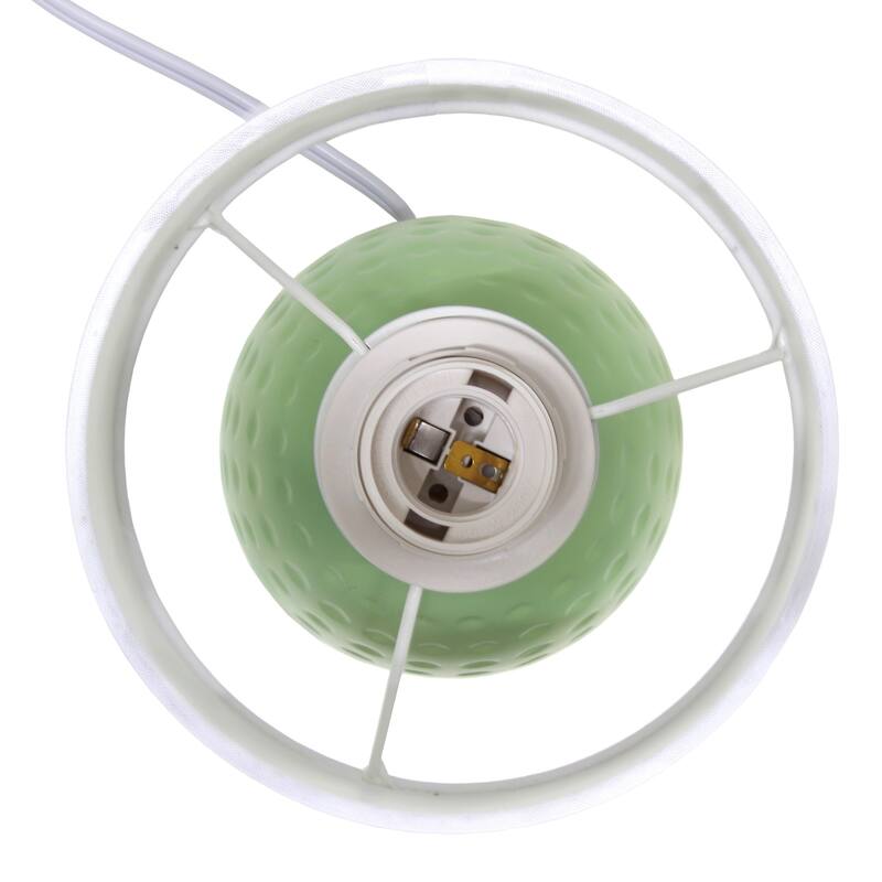 Petite Dimpled Ceramic Table Lamp with Tapered Shade - 12.5" - Lime Green