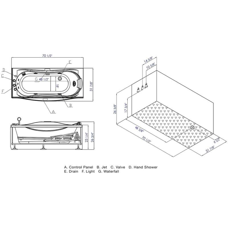 Eago 31-9/10" Soaking Bathtub for Free Standing Installations with