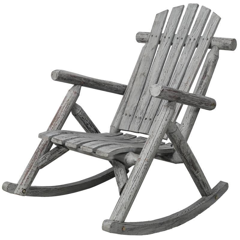 Wooden Porch Rocker Chair,Durable Wooden Porch Rocker Chair,Fir log Rocking Chair,Patio Rockers for Outside,Garde