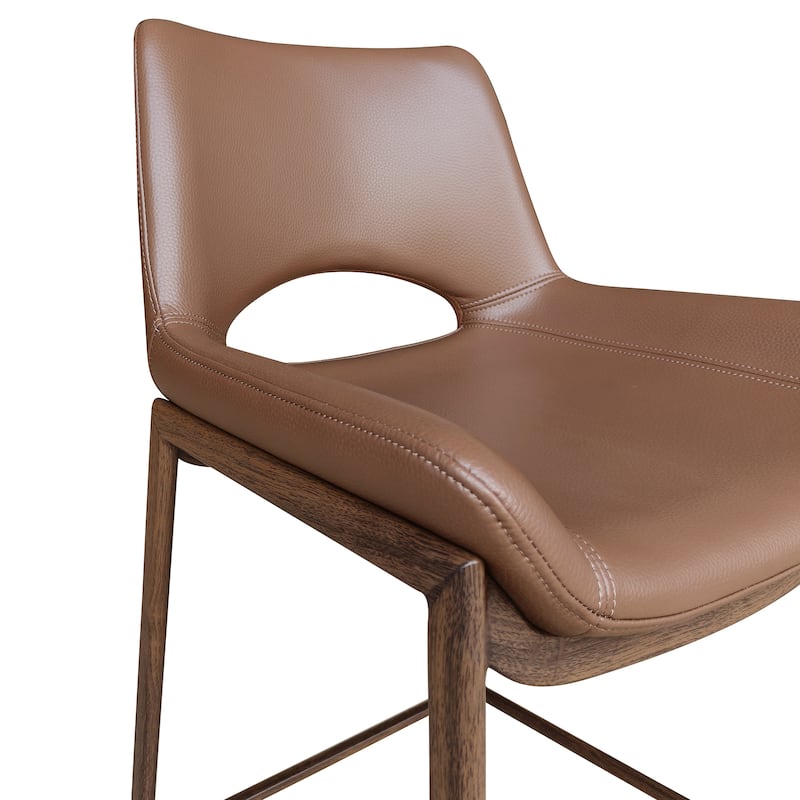 Contemporary Faux Leather and Metal 30" Bar Stool