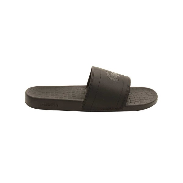 lacoste flip flops leather