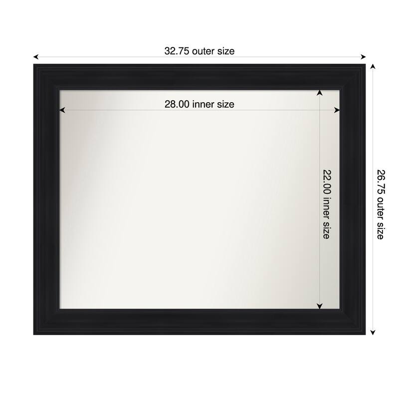 Abbey Black Non-Beveled Framed Wall Mirror - Abbey Black - 33 x 27 in