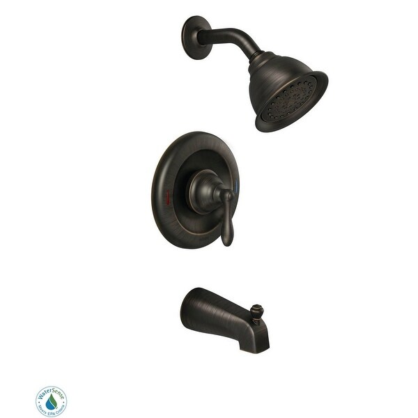Moen 82494EP Posi-Temp Pressure Balanced Tub and Shower Trim with Single Lever Handle, Single Function Shower Head and Tub