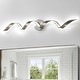 preview thumbnail 1 of 47, Modern Spiral Design LED Bathroom Vanity Light Dimmable Wall Light 31.5 Inch - Nickel