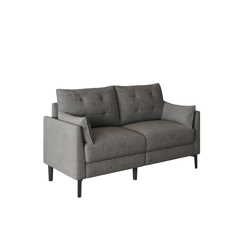 57.5 "cotton-linen light grey double sofa Metal feet Plastic feet Thick cushion with two armrests