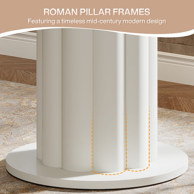 39" Roman Pillar Bar Table - Round Pub Height Table for Kitchen, Dining & Small Spaces