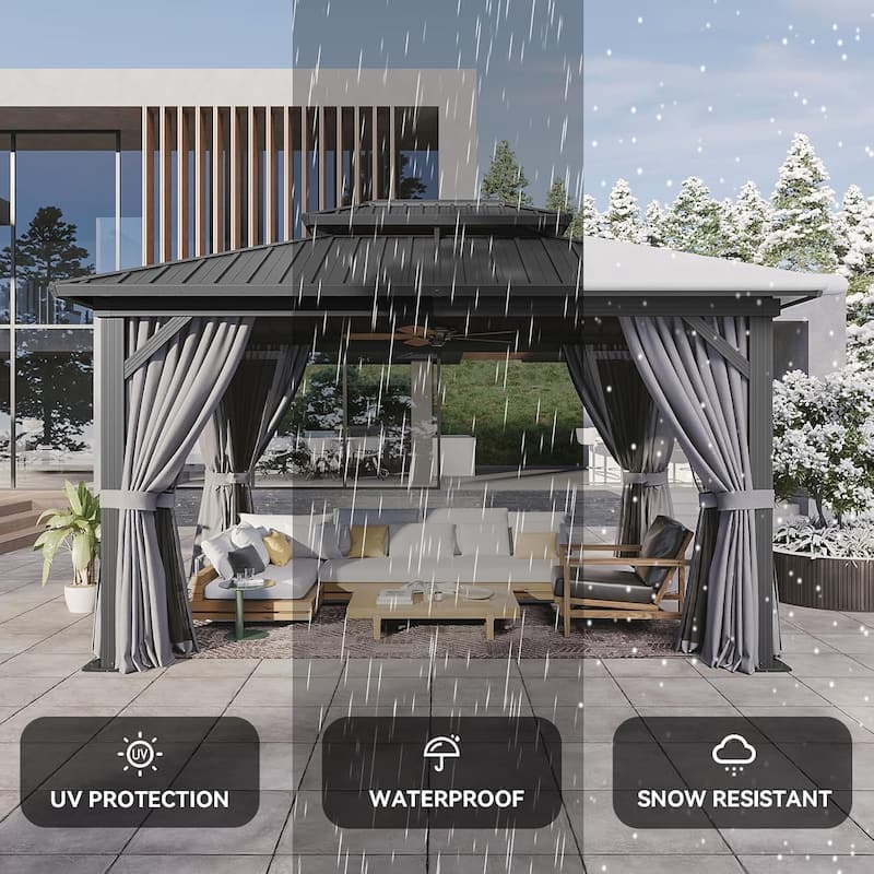 Hardtop Gazebo with Double Galvanized Steel Roof