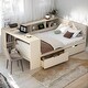 preview thumbnail 2 of 14, Kids Upholstered Platform Bed with Storage Shelves and Charging Station