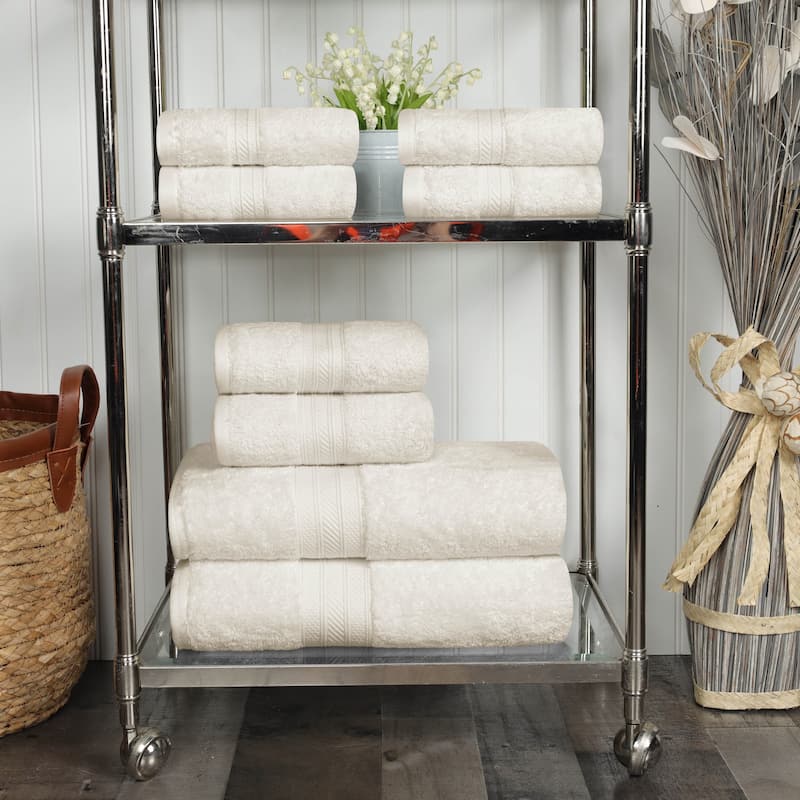 Superior Long Staple Cotton Ultra-Plush Solid 8-Piece Towel Set
