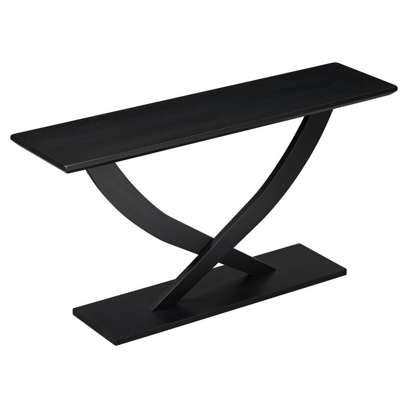 57" Extra Long Living Room Entryway Console Table with X Cross Leg