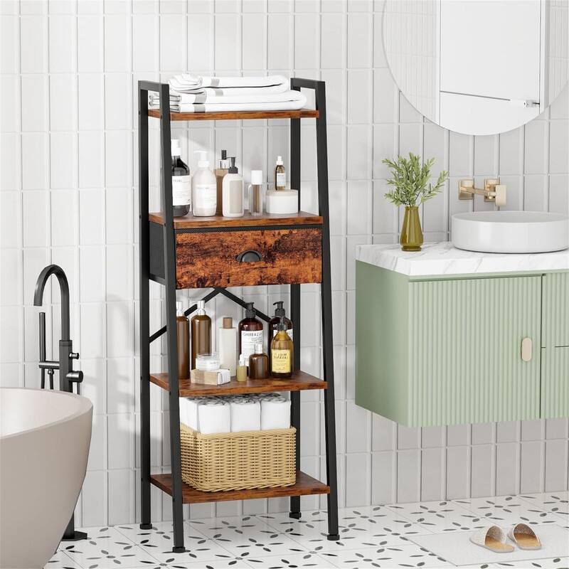 4 Tier Ladder Shelf - 11.4"D x 15.4"W x 47.6"H