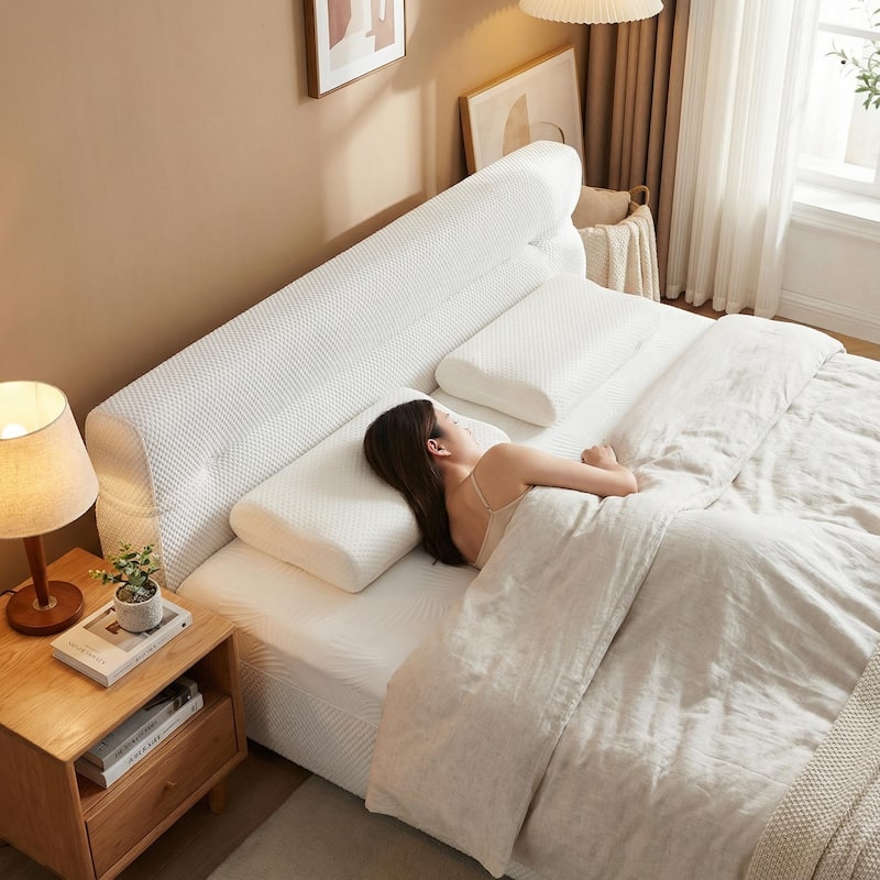 Homy Casa All in One Bed, Mattress + Frame, Cool Ice Silk Stretch Fabric, Motion Isolation, No Assembly, Full, Queen, King - Full