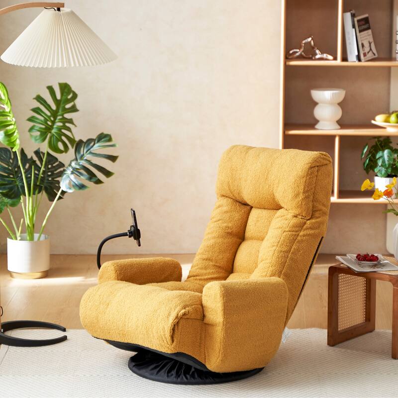 360 Degree Swivel Recliner Chair with Phone Holoder,Modern Leisure Chair Game Chair