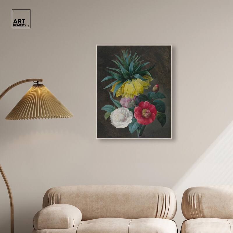 Four Peonies and a Crown Canvas by Art Remedy