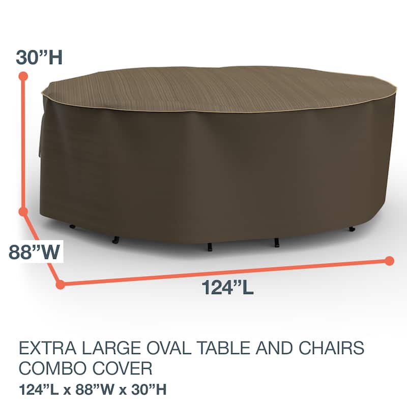 Budge StormBlock™ Hillside Black and Tan Oval Patio Table and Chairs Combo Cover Multiple Sizes