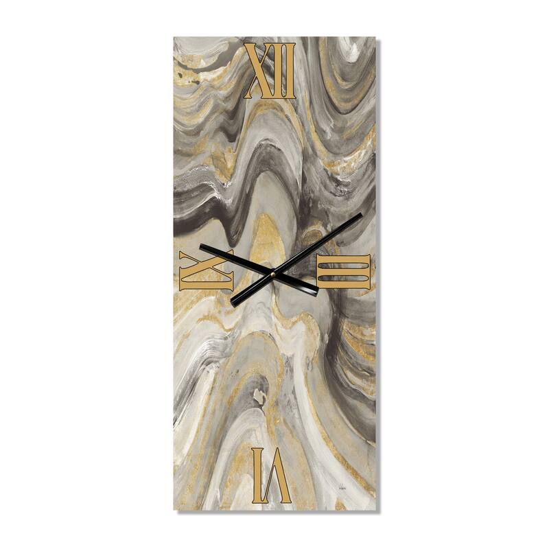 Designart 'Glam Gold Canion' Modern Large Wall Clock Bed Bath